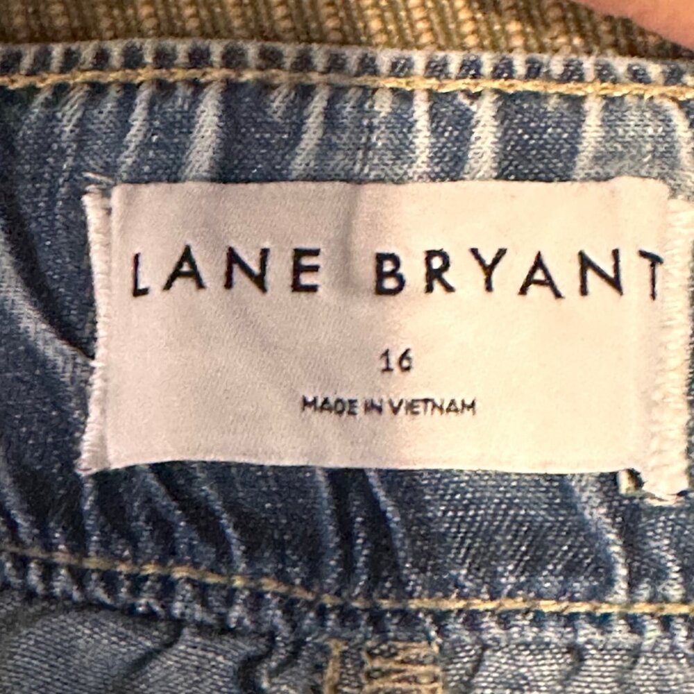 Lane Bryant Womens Denim Cargo Jogger Pants Lyocell Plus Size 16 Soft Wash - Picture 3 of 7